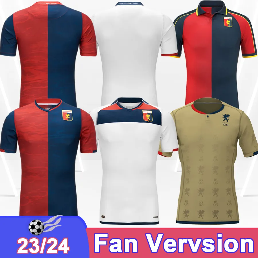 23 24 24 Genoa CFC Męskie koszulki piłkarskie sabelli strootman ekuban hefti yalcin coda redegui puscas dom na wyjazd 3 mundury z krótkim rękawem