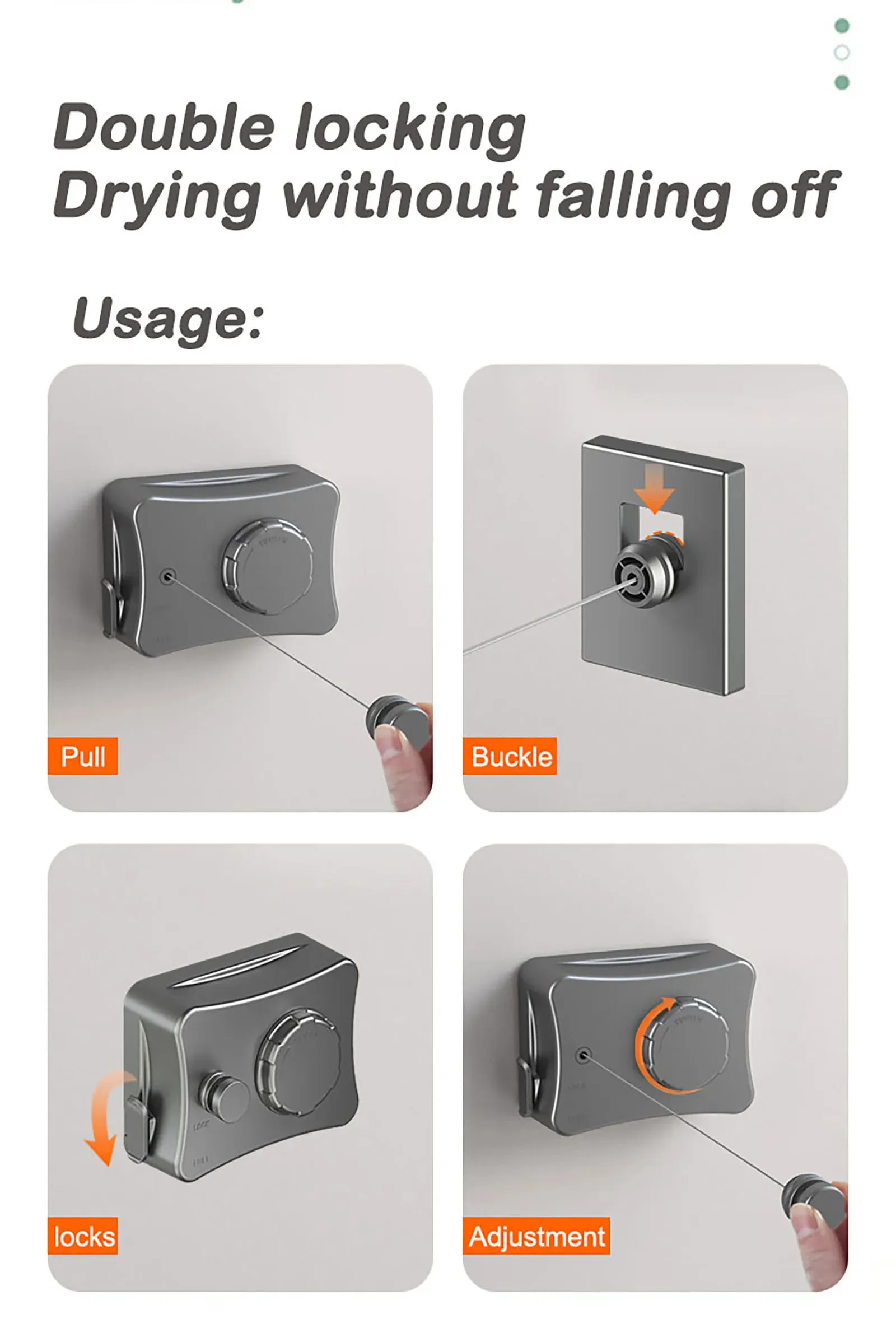 Wall Mounted Retractable Clothesline Adjustable... From Sellerstore10 ...