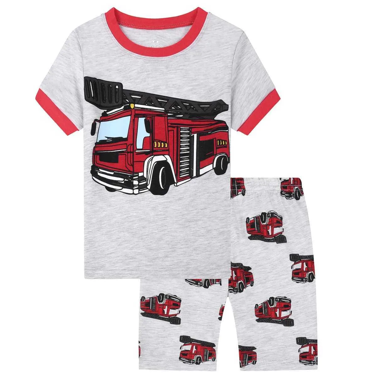 Boys pajamas shorts set fire truck print summer sleepwear for toddlers and  boys WX5.21 from Dhgate Pajamas - price 17.79, image size:1200x1200