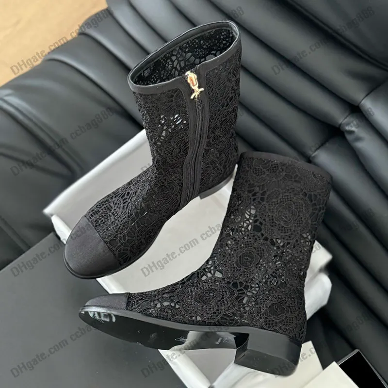 Designer Lace Mesh Lace Ankle Boots With Embroidery And Chain For Women Chunky Low Heels Perfect For Parties Weddings And Leisure Wear From Ccbag888 132.22 DHgate.Com