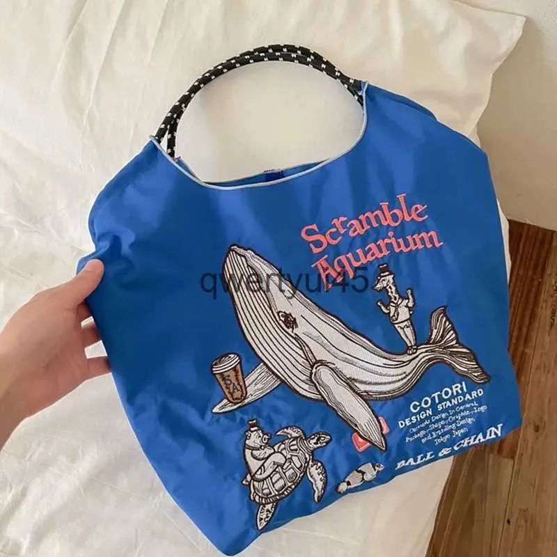 Ball&Chain Embroidery Tote Bag For Women – Large Foldable Shoulder Bag For Work, Travel, Beach - View #2