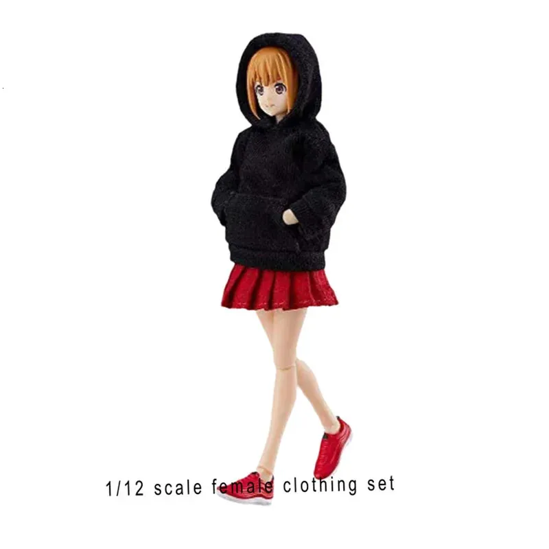 CJG-1205 1/12 Scale Pleated Tight-Fitting Hoodie Doll Clothes for