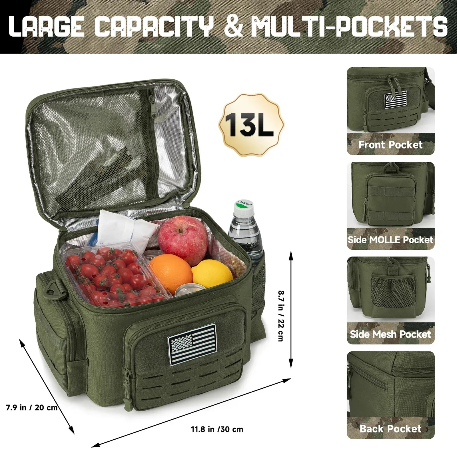 3 Tactical Lunch Boxes For Men Heavy Duty Insulated... From  display picture 1