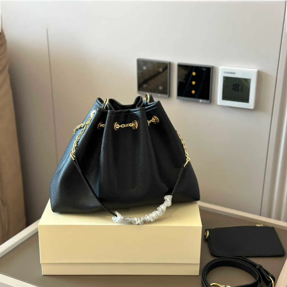 Womens Designer bags buckets chain Drawstring Bag Bucket 23ss Drawstring Handbag Removable Zipper Pouch Cross Body Chain Shoulder Bags 240515