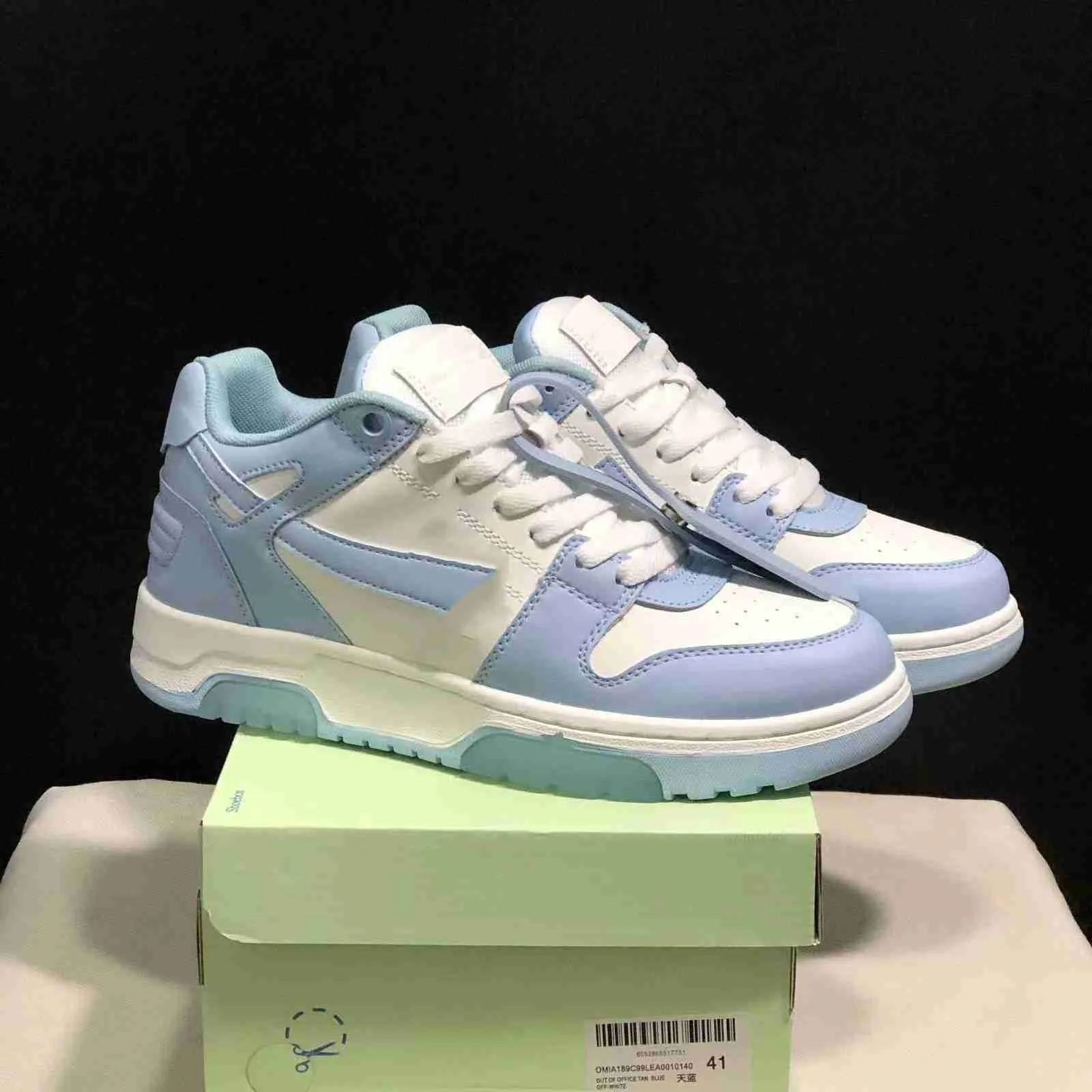 Off White Office Sneakers Low Tops Leather Casual Shoes for 