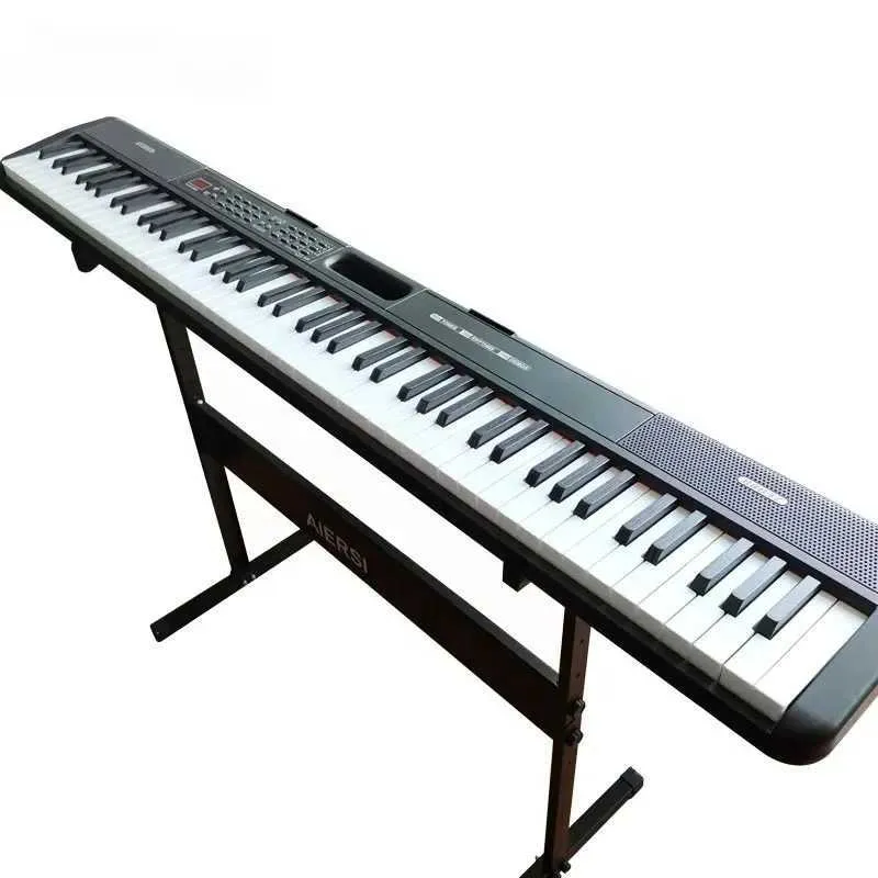 DHgate 88 Key Double Chord Electronic Keyboard Piano with Music Sound Toys for Beginners in Black Toys Gifts