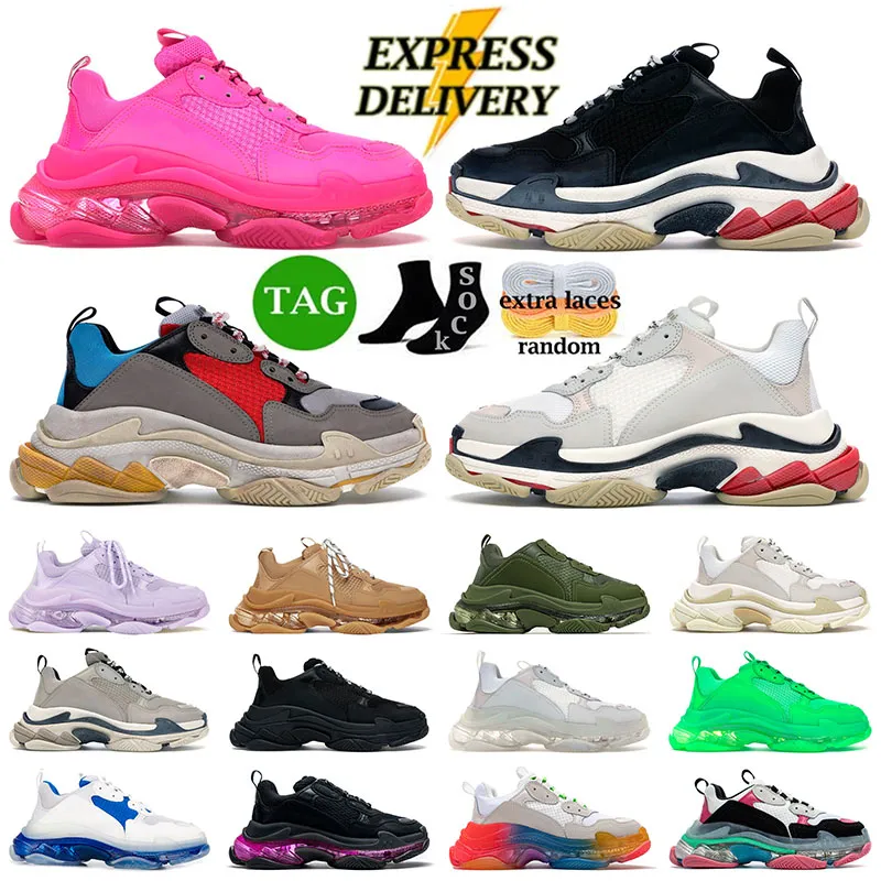 Triple S Sneakers Clear Sole Platform Schoenen Men Women Casual Sport Running Lopende Buitenschoenen Zwart Wit Grijs Roodblauw Neon Groen Beige Roze Geel Van 4 75 DHgate