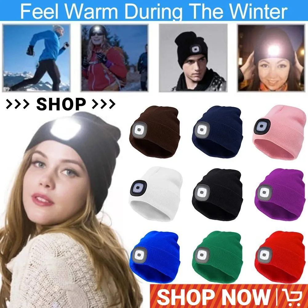 Winter hat with flashlight deals