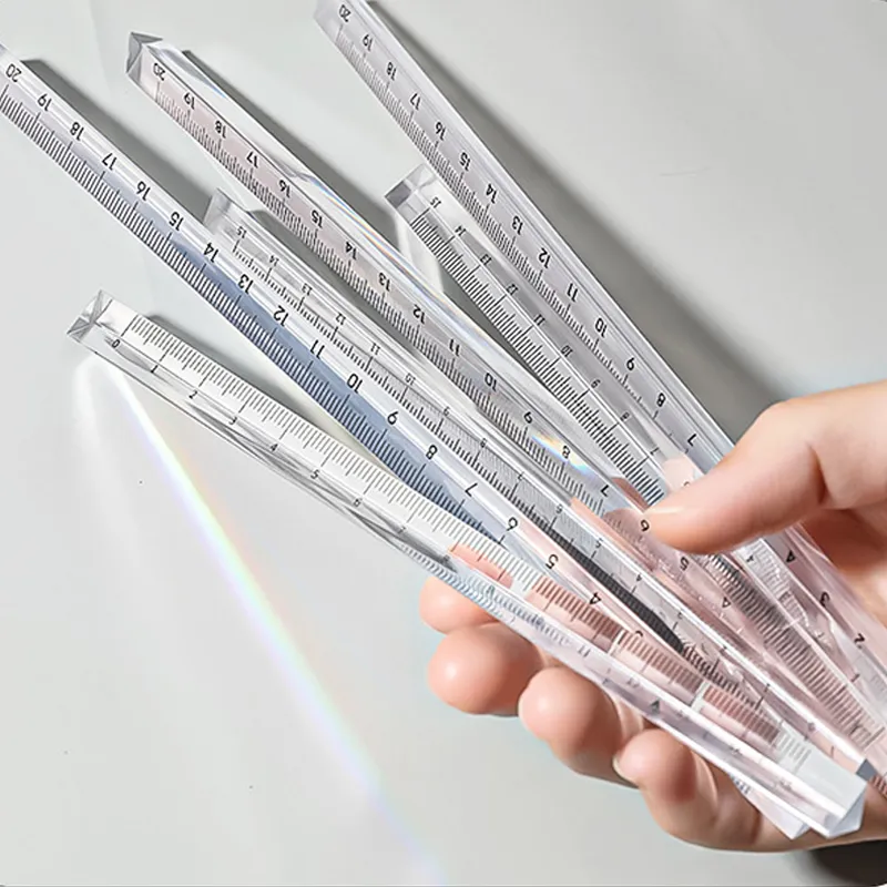 HARFINGTON 3 Pack Clear Acrylic Ruler – 20cm (8 Inch) Transparent Straight Edge For School, Office, Crafts