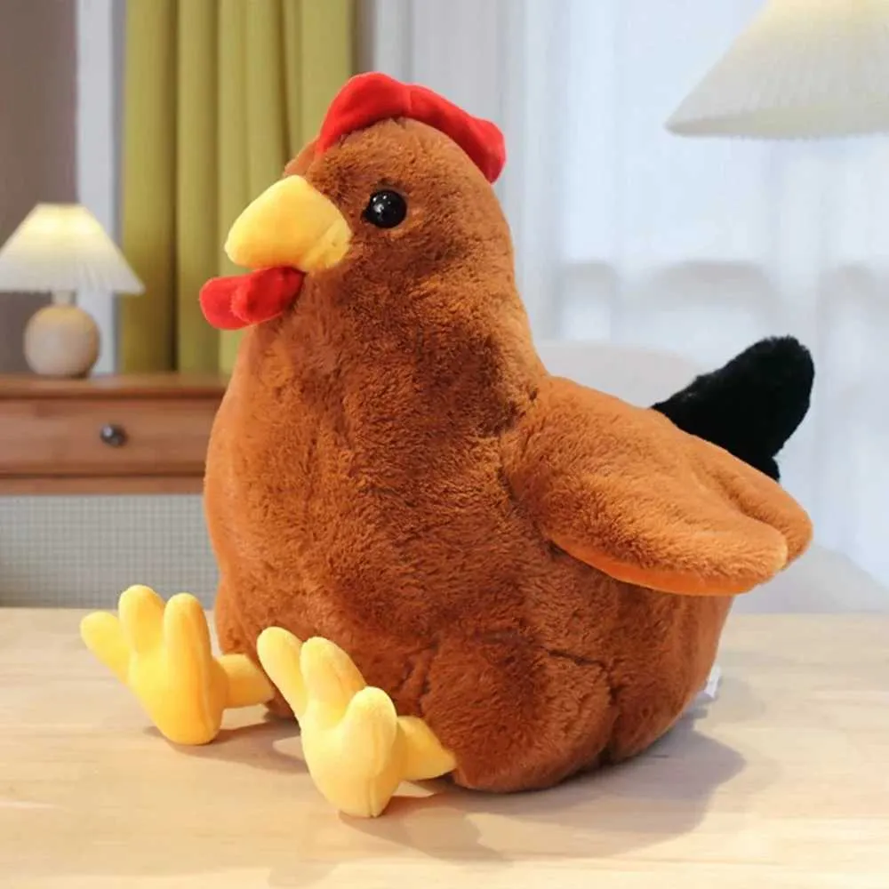 Oreiller Déco En Forme De Poule En Peluche - Taille 35x33 Cm - Réaliste Et Doux - Pour Canapé, Lit, Câlins