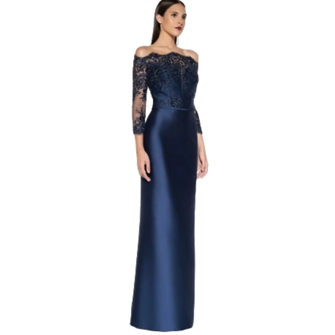 Vestidos Elegantes De La Madre De La Novia: Vestido De Satén Azul
