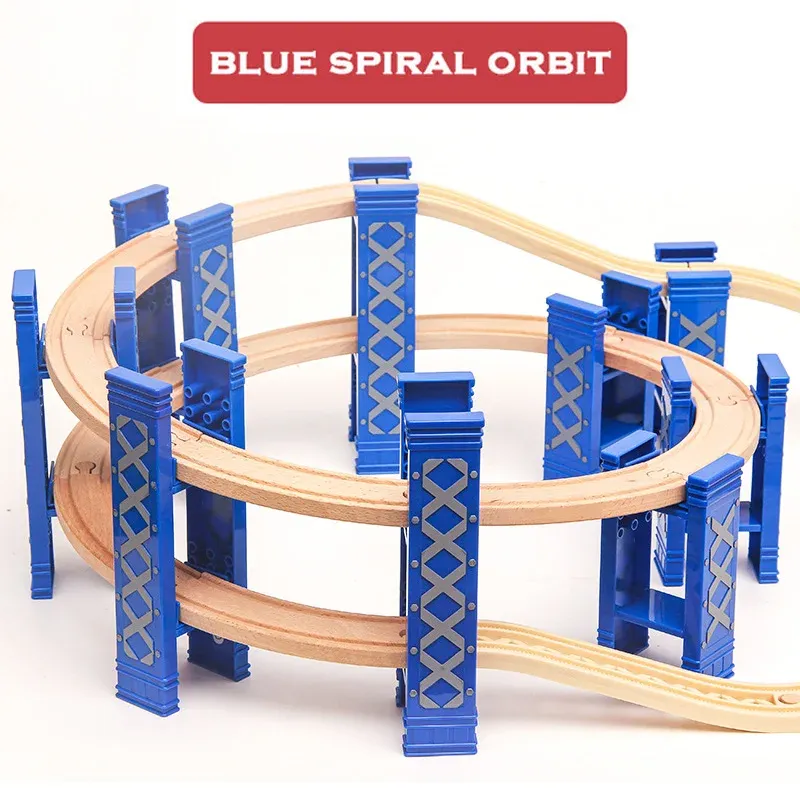 Spiral wooden train track deals