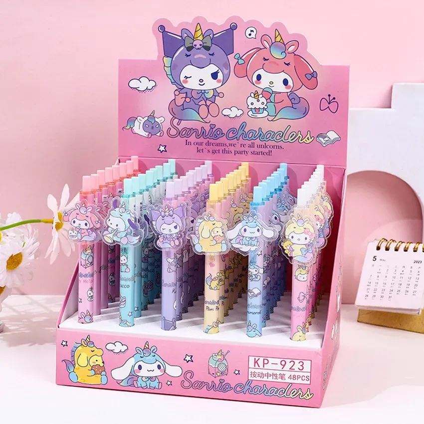 Kuromi Cinnamoroll Gel Pens 48 Pack   0.5mm Black Ink... 