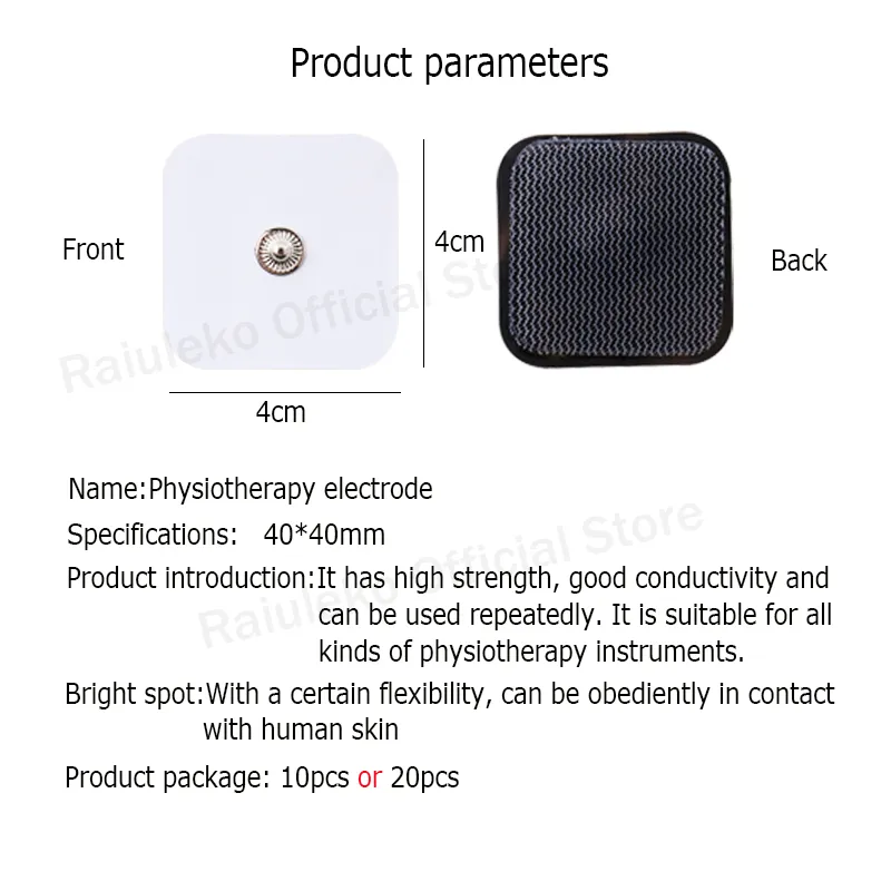 es Silicone pads for tens - 4*4cm Replacement for TENS