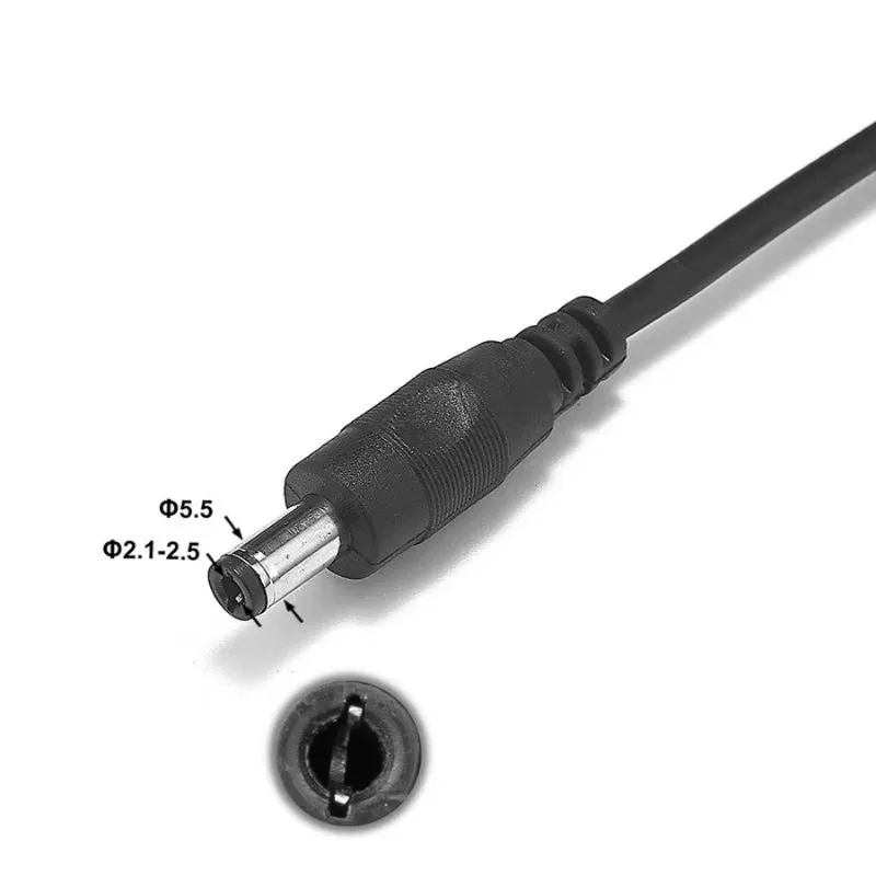 Standard DC 12V Power Extension Cable 3 Meter 10 FT 5.5mm x 2.1mm Male ...