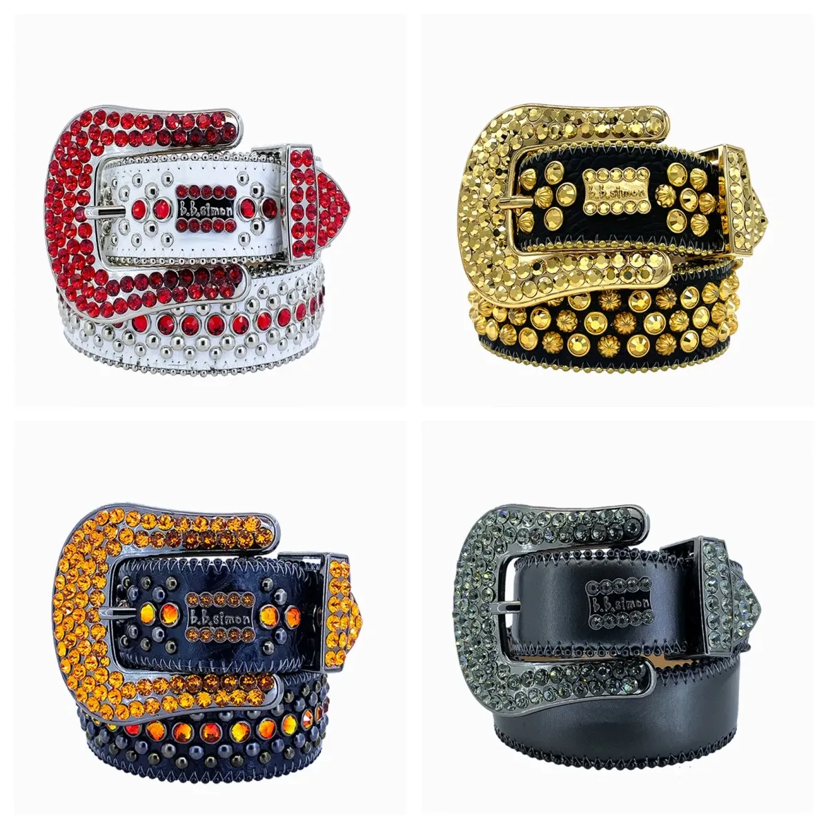Diamond Belt Designer Bb Simon Belts For Men Women Shiny 