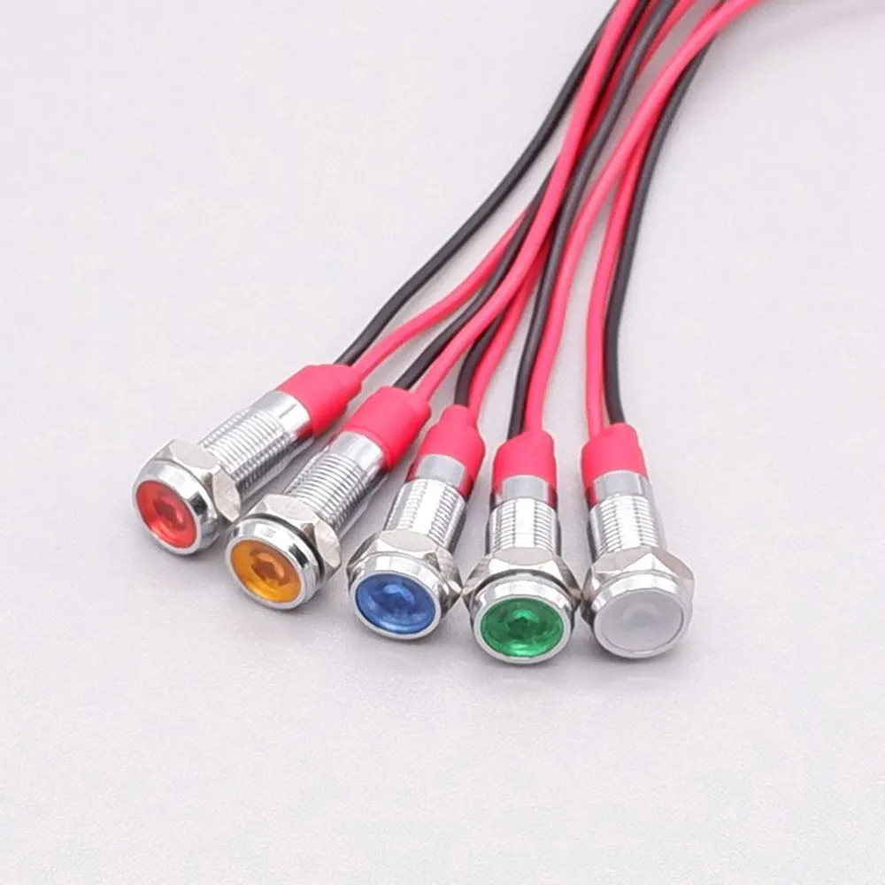 12v Led 5pcs 12mm 12/24VDC LED Metal Indicator - Waterproof Light ...
