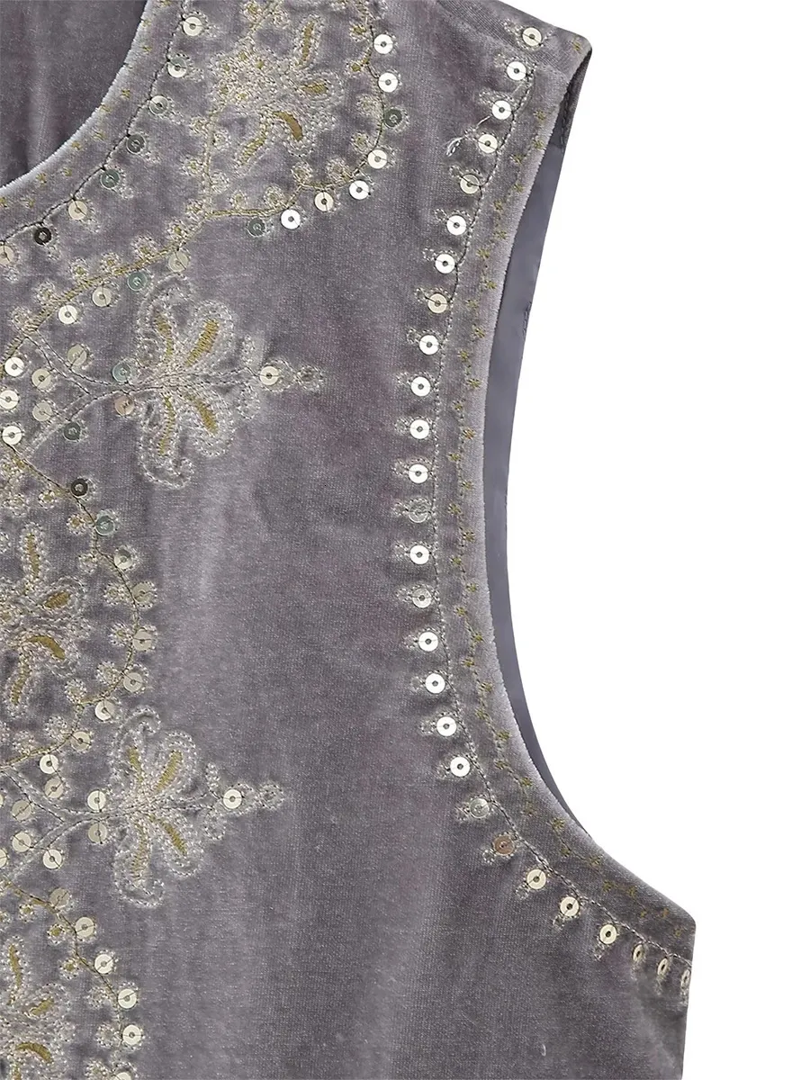Gilet Brodé Floral Houolsator – Vintage, Sans Manches, Blanc, Léger, Pour Femme – Cadeau Idéal Pour Une Touche Romantique !