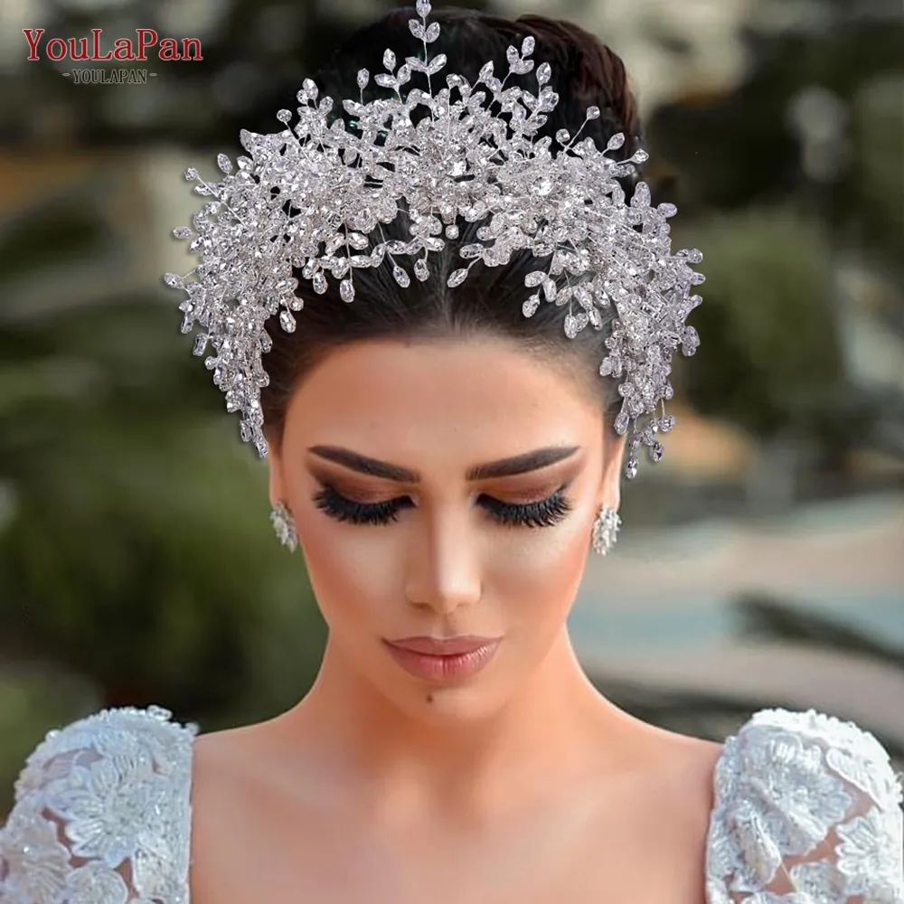 Bridal Headpiece Rhinestone Crown Wedding Tiara Hair 