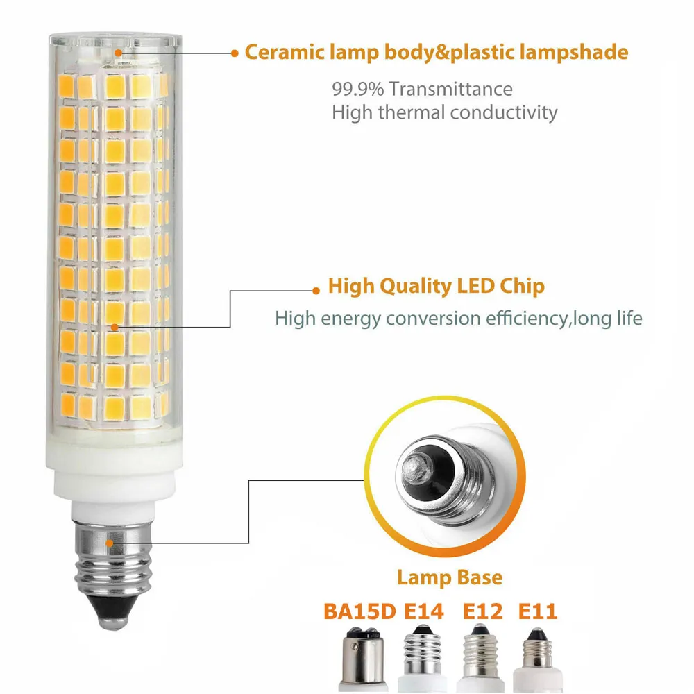 Set Out Of 4 Dimmable LED Corn Bulbs 15W BA15D E11 E12 E14 136 SMD 2835 Ceramics Replacement 100W Halogen Lamps For Home Lighting From Ddmycrazy 19.96 DHgate.Com