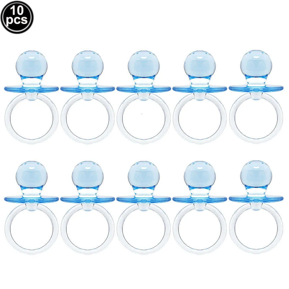 Blue Plastic Pacifier Plastic Blue and Pink Acrylic Pacifiers for Baby Shower Game and Gender ...