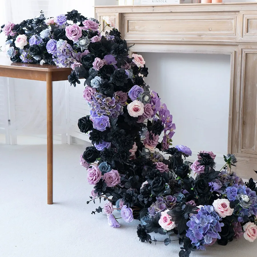 Arreglos De Mesa Floral Artificial: Mesa Central De Bola De Flores De Mesa  De 2,3 M En Negro Y Morado Para Boda, Cumpleaños, Decoración De La  Ceremonia De Eventos De 312,19 € | DHgate, image size:900x900