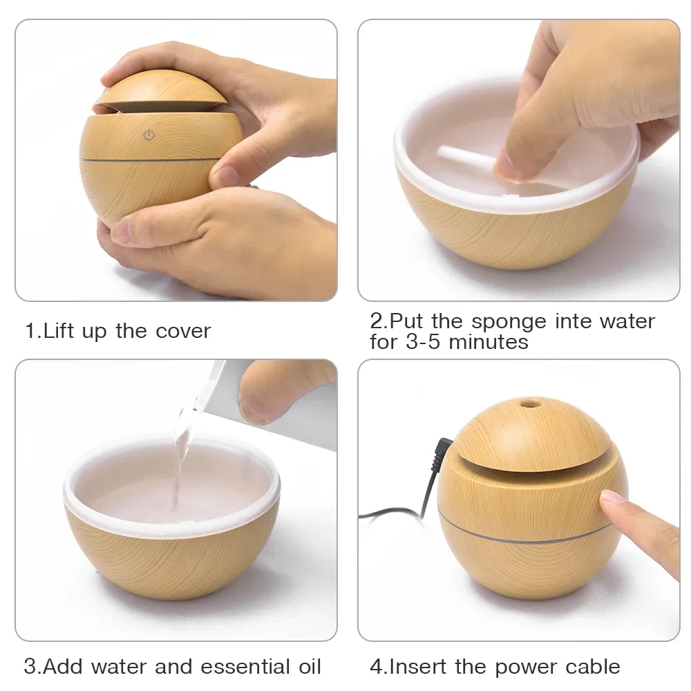 Mini USB Humidifier Aroma Diffuser - Ultrasonic Aromatherapy Diffuser ...