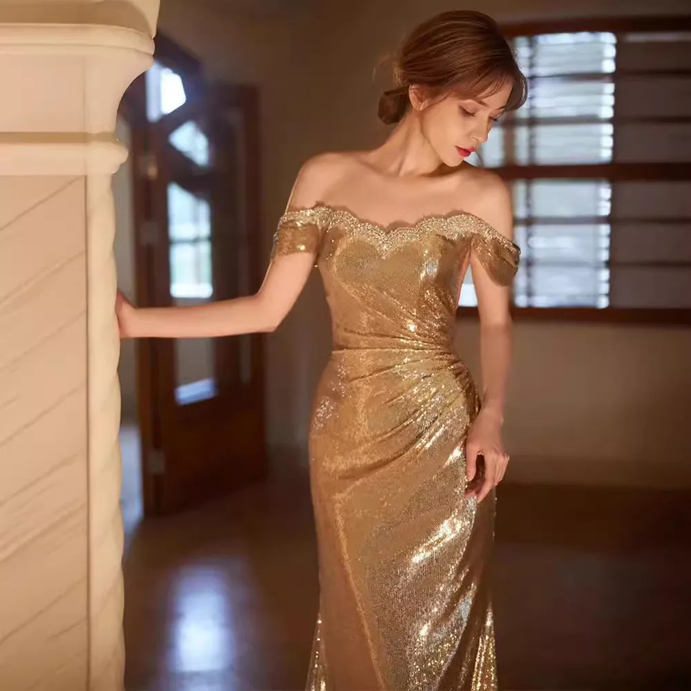 Gold Sequined Plus Size Mother of the Bride Dress with Embroidery, Trumpet  Silhouette, Knee-Length from Dhgate Mothers Dresses - price 266.52