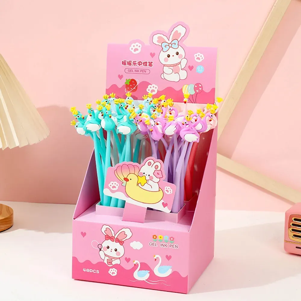 Cute Pens: Cartoon Swan Pens With Soft TPR... 