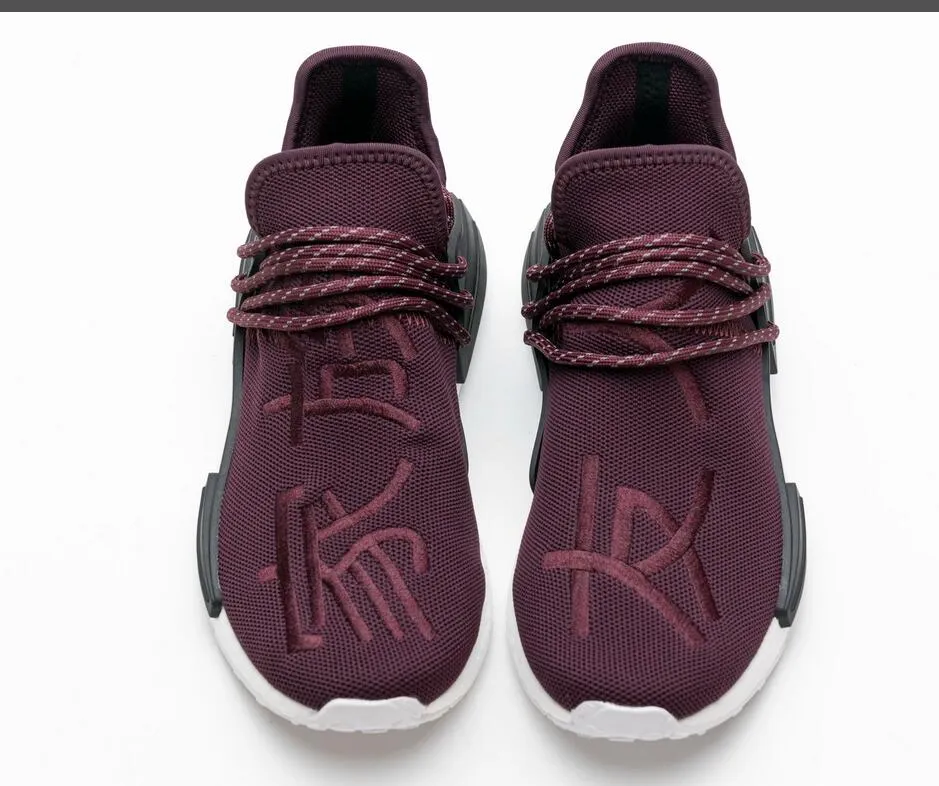 Human Race Running Shoe Pharrell Williams Shoes Core Black China Exclusive Happy Gold Friends Family Trail Blank Canvas Black Knight PK Quality yakuda