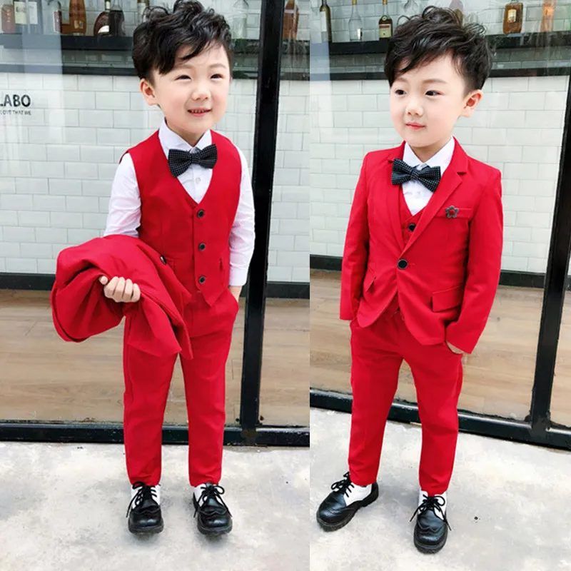 Flower Boys Wedding Suit Children Formal Blazer Jacket Vest Pants Bowtie Clothing Set Kids Performance Dance Party Costume From Ddmycrazy 48.7 DHgate.Com