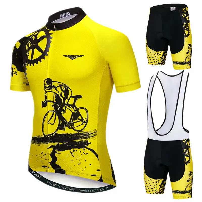 DHgate Cycling Jersey Set Men Mountain Bike Clothing Weimostar 2024 Pro Team Breathable Quick Dry Anti UV MTB Bicycle Wear Sports Outdoors