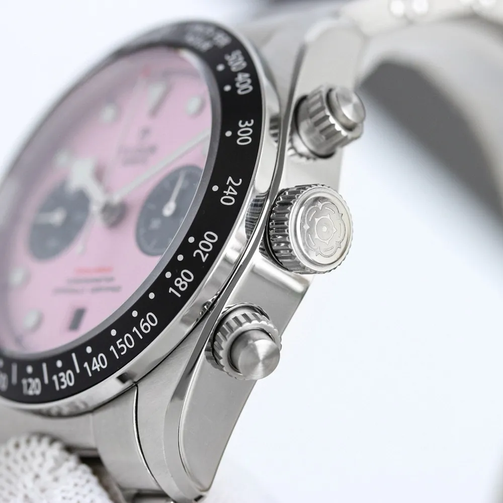 2024 Luxury Pink Black Bay Automatic Chronograph Watch 41mm Sapphire Glass 7750 Movement
