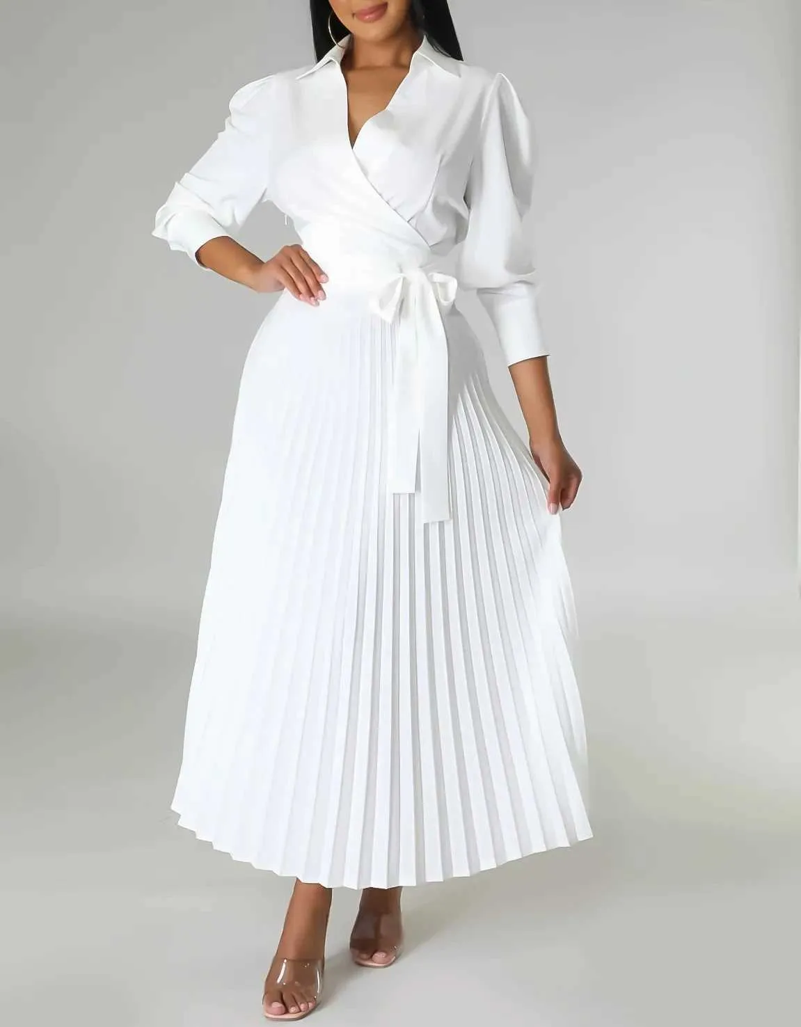 sachin and babi light blue dress 2025 Brand New Pleated Feminine Toothpick Dress Casual Pleated Dress