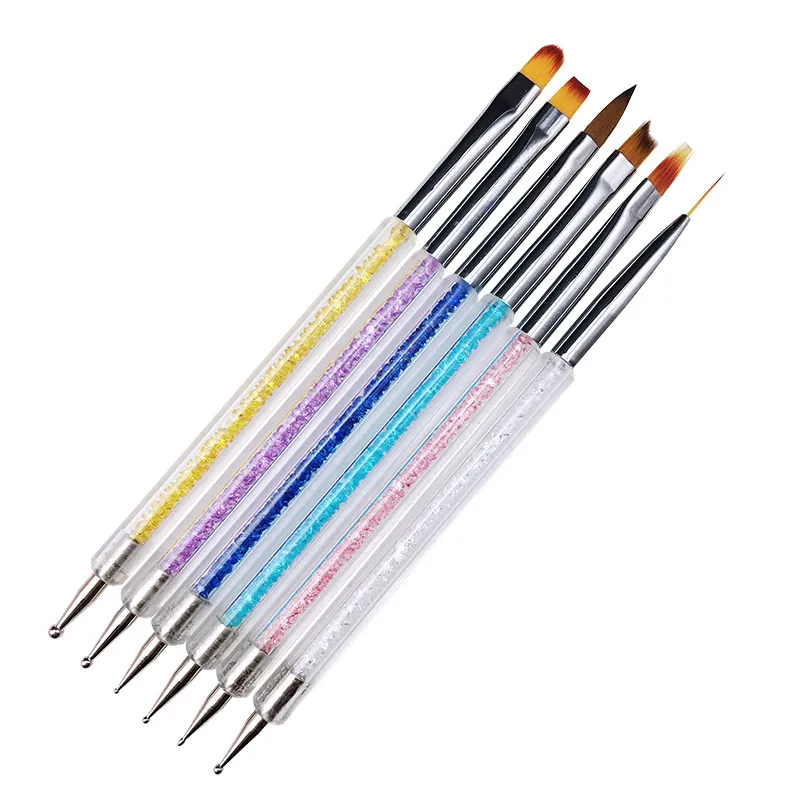 Paint Rasp Professional Acrylic Paint Brush Set, 2-in-1 Nail Art Tool Set: Double ...