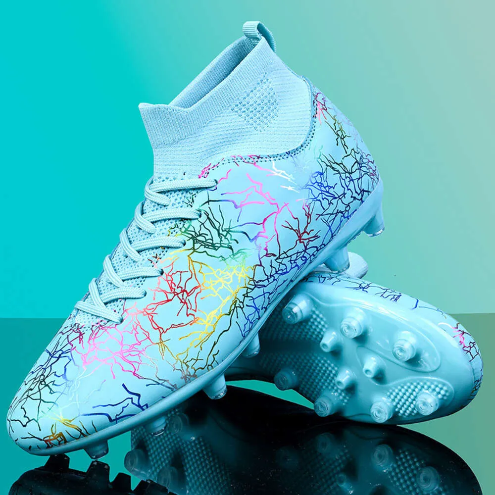 Lightning Lines High Top AG Soccer Cleats Black Blue New Arrival Football Shoes Sports Direct From Burberryshoe 22.16 DHgate.Com