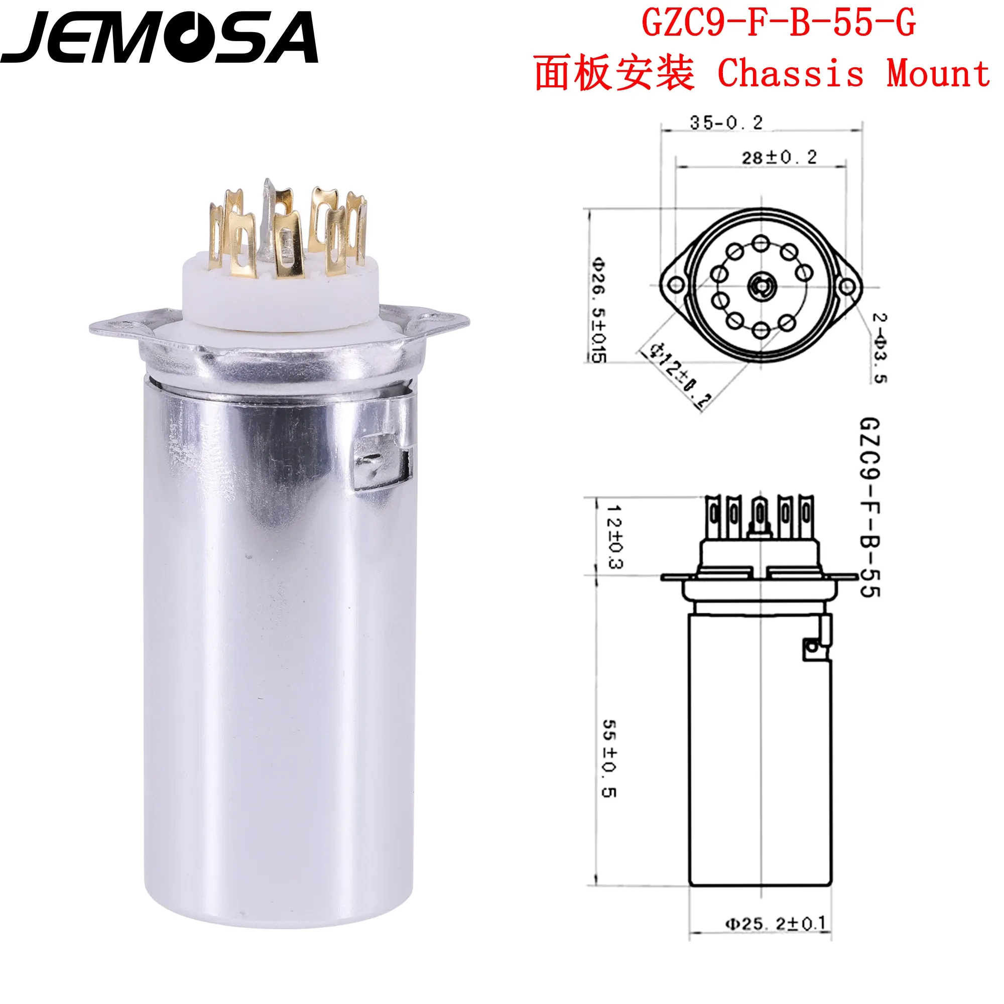 10-Pack Ceramic Tube python socket socket with Aluminum