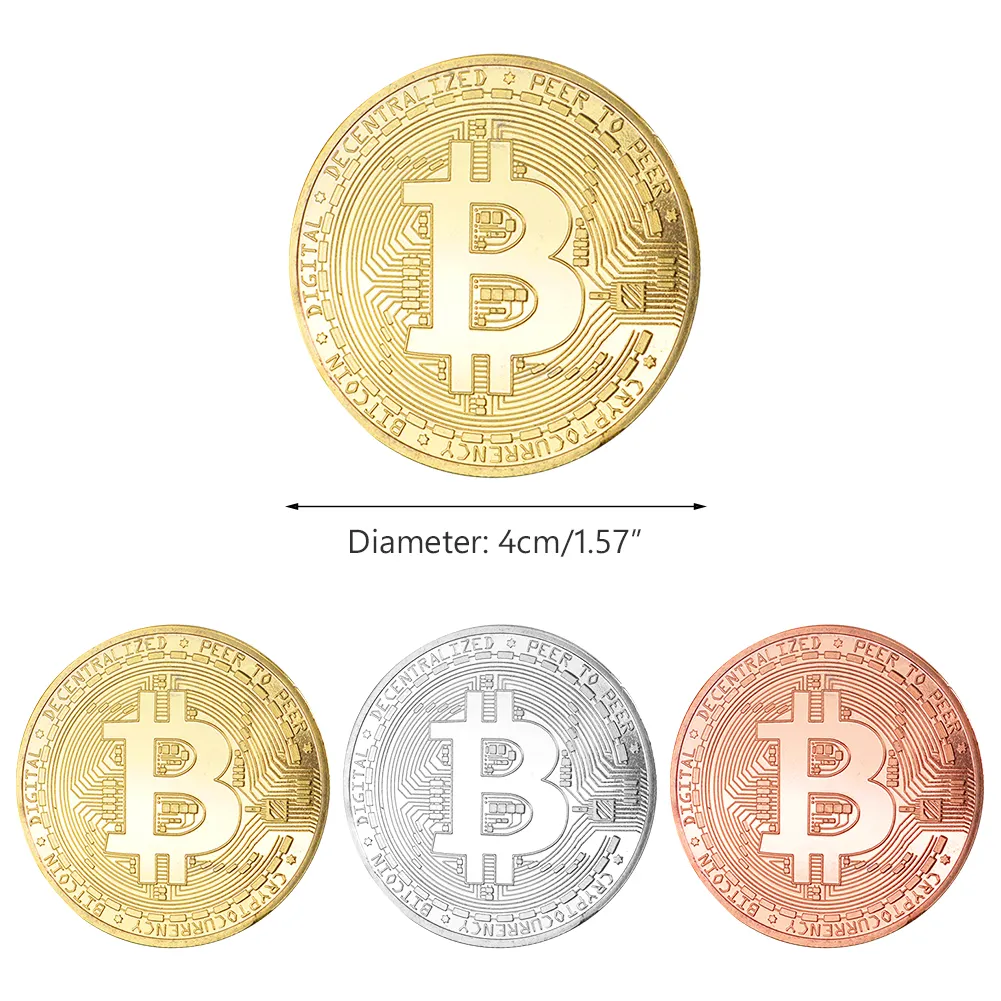 Commemorative Gold Coin Rose Gold Physical Bitcoin Coin - Gold Plated  Collectible Commemorative Piece Bitcoin Node