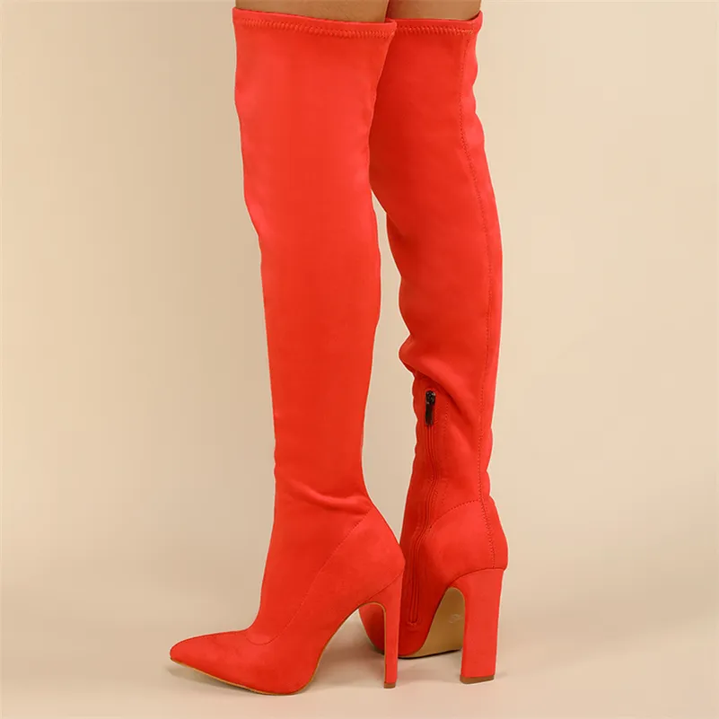 Green velvet thigh high boots hot sale