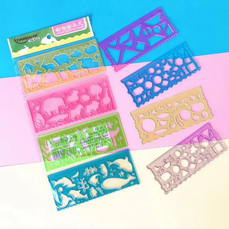 Animal Ruler Set with Nature Scene Drawings, 6 Inch Plastic Rulers for ...