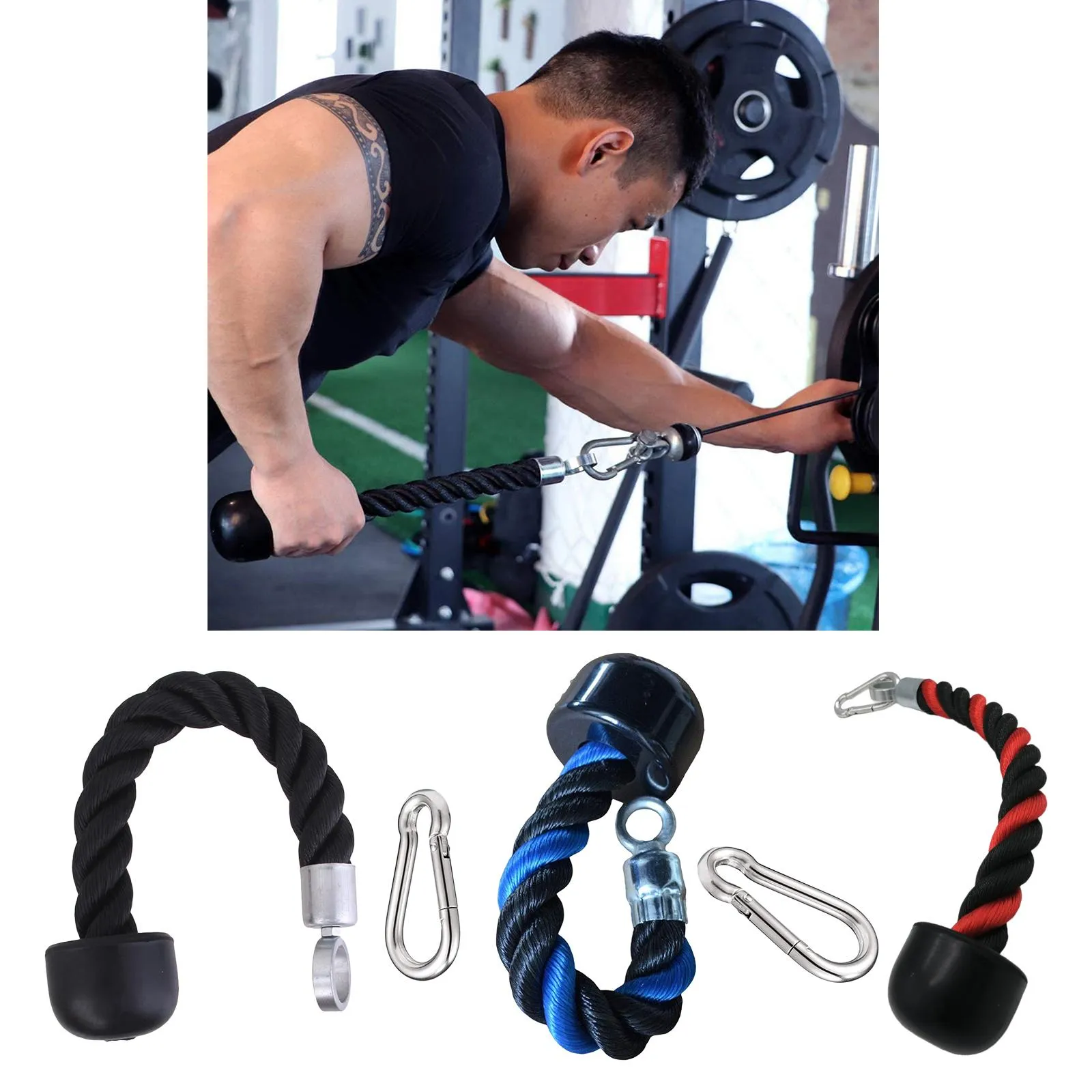 Single Grip Triceps Rope Pulley Cable Attachment for LAT Pulldowns Strengthen Grip Back Arm Muscles Fitness Equipment