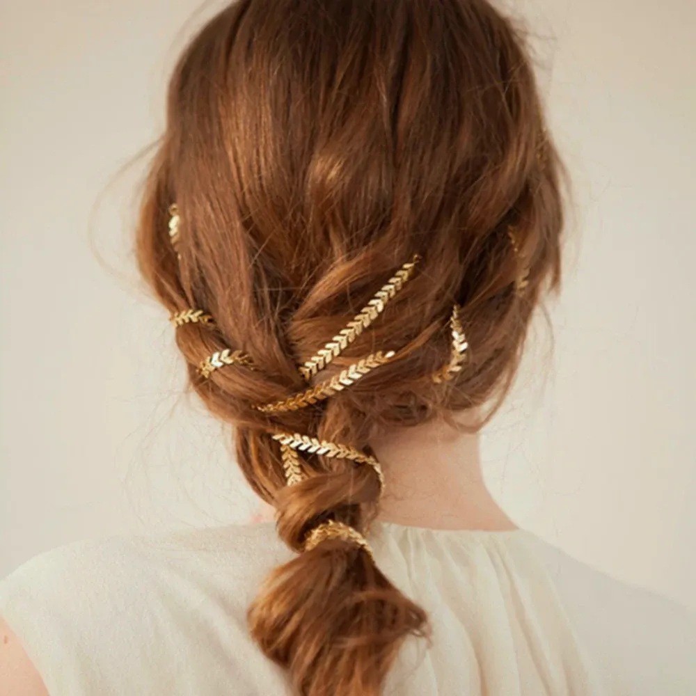 Braided Chain Tassels for hair Hair clip Chain Hairpin Amazon.com : Ylapagne Hair Jewelry Copper Chains Hairpins  main image 4