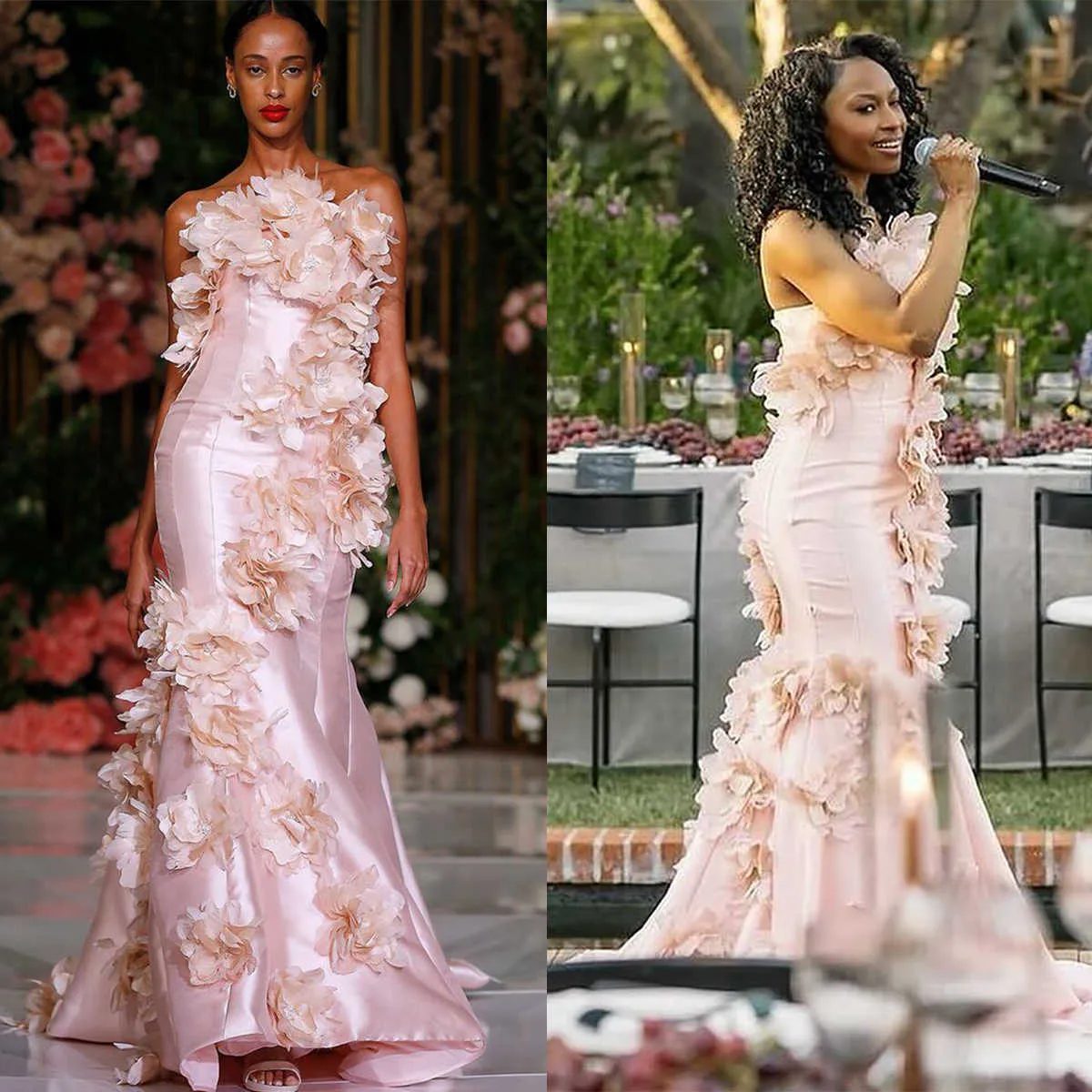 3d floral skirt mermaid gown online
