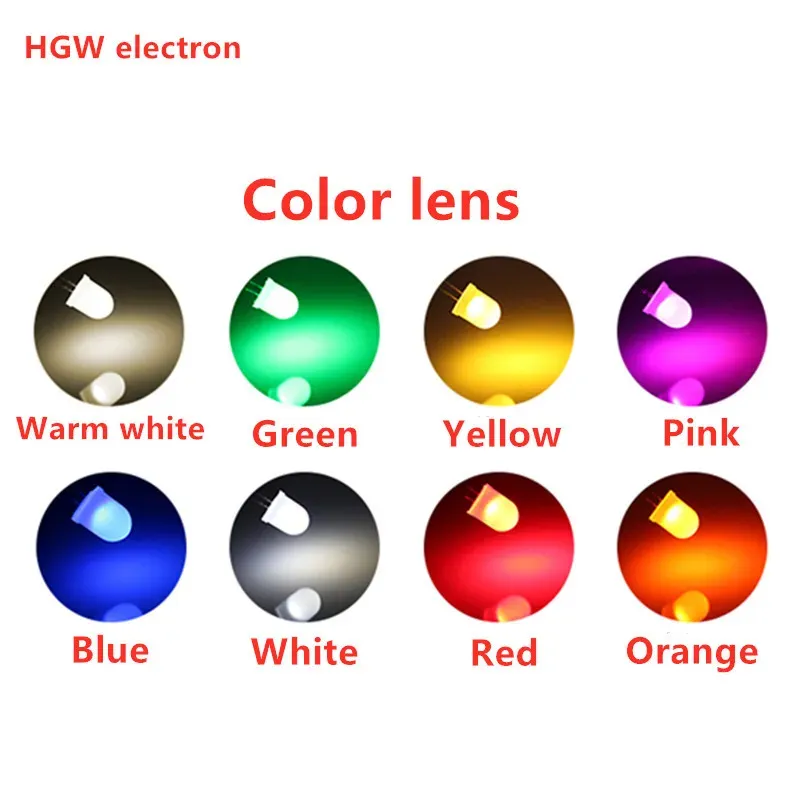 DHgate 5mm Round Diffused 2Pin DIY LED Light Emitting Diodes 100Pcs Warm White Red Blue Green Yellow White Lights Lighting