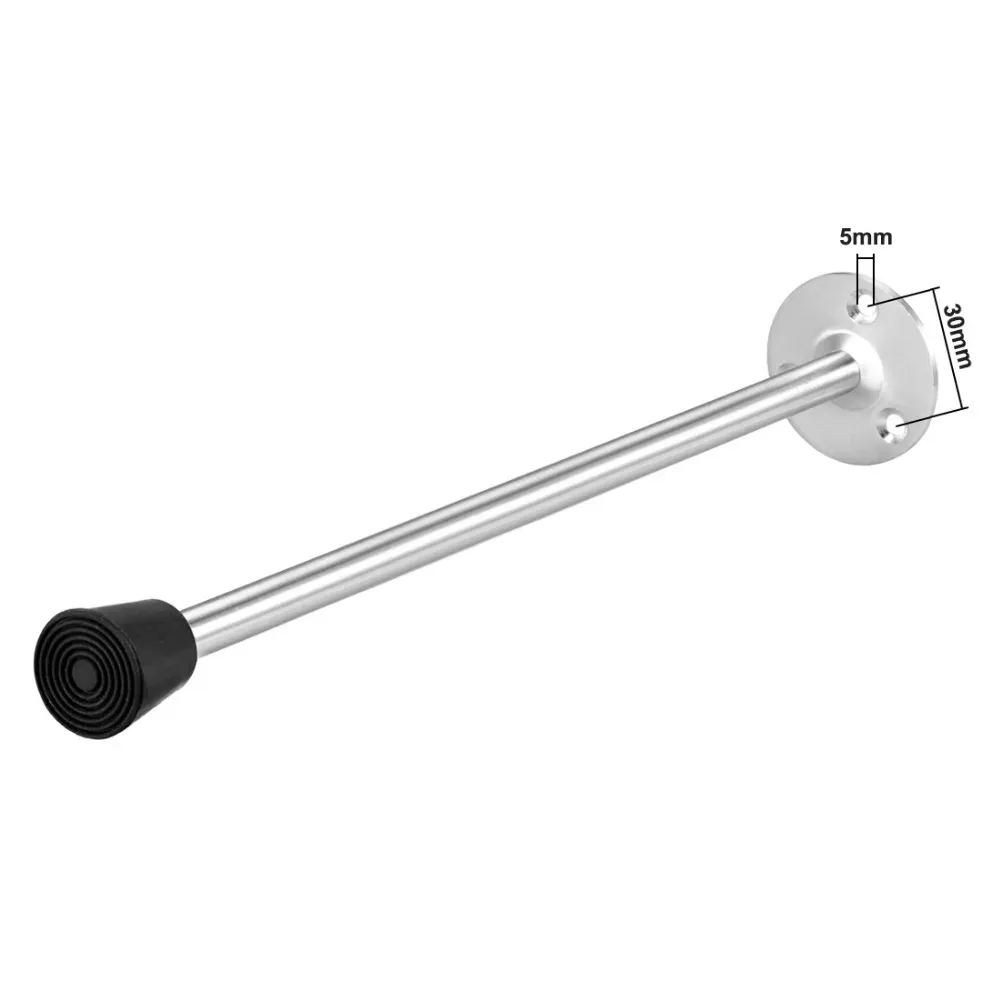 Uxcell 4-Inch Metal Floor Door Stop - Low Profile Mounted Door Stopper With Rubber Bumper, Silver & White