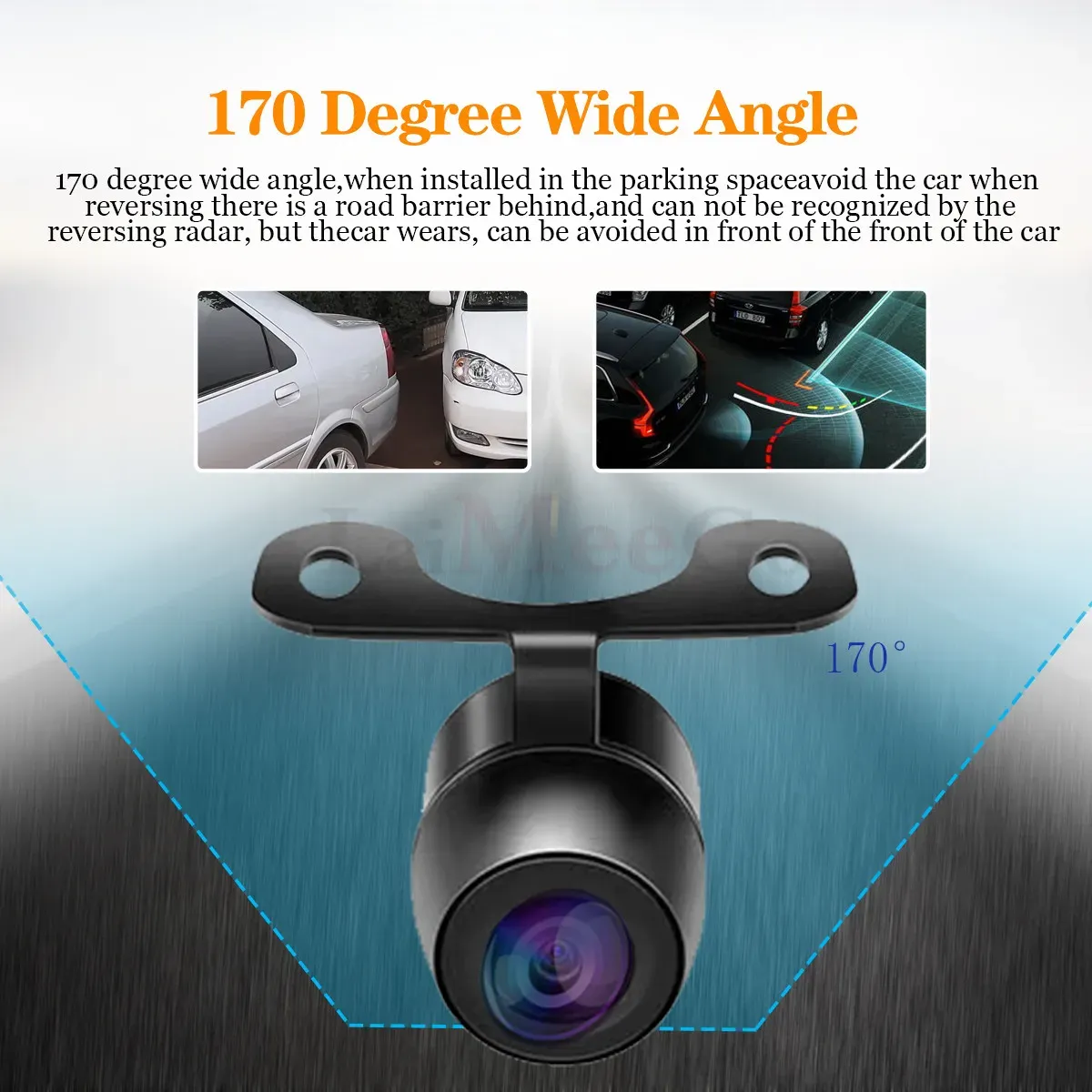 4K Waterproof Car Rear Front View Camera System, 170° Wide Angle Backup  Parking Sensor Kit with 8 LED Night Vision