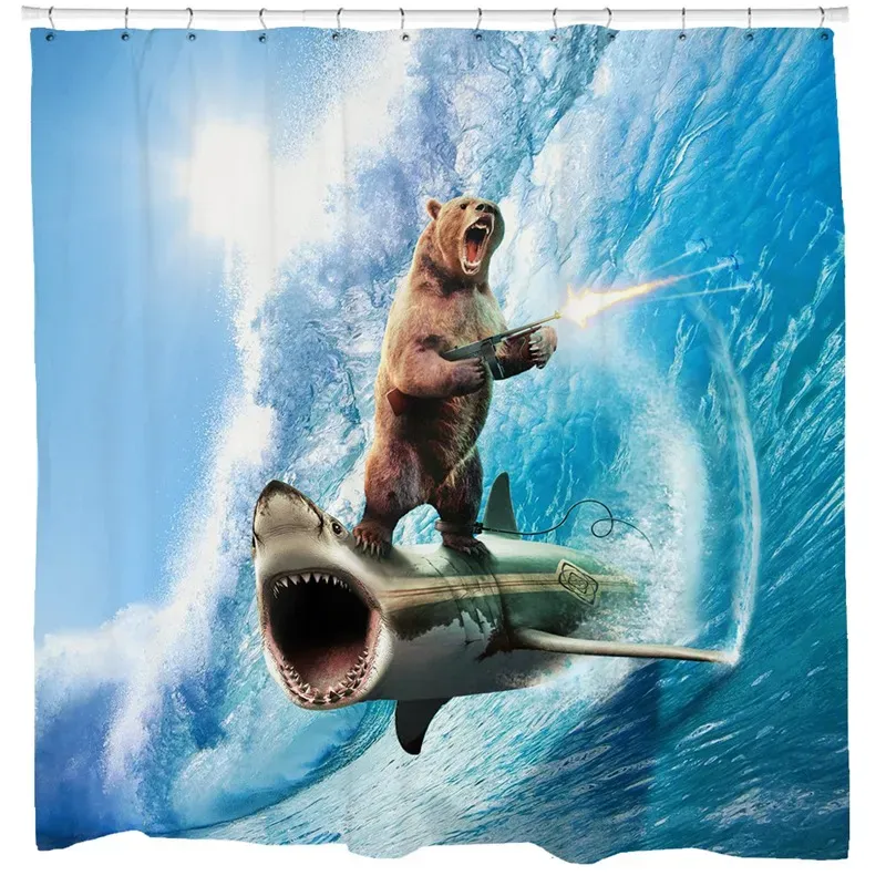 Galactic Pirate shower curtain's - Hilarious Shark and