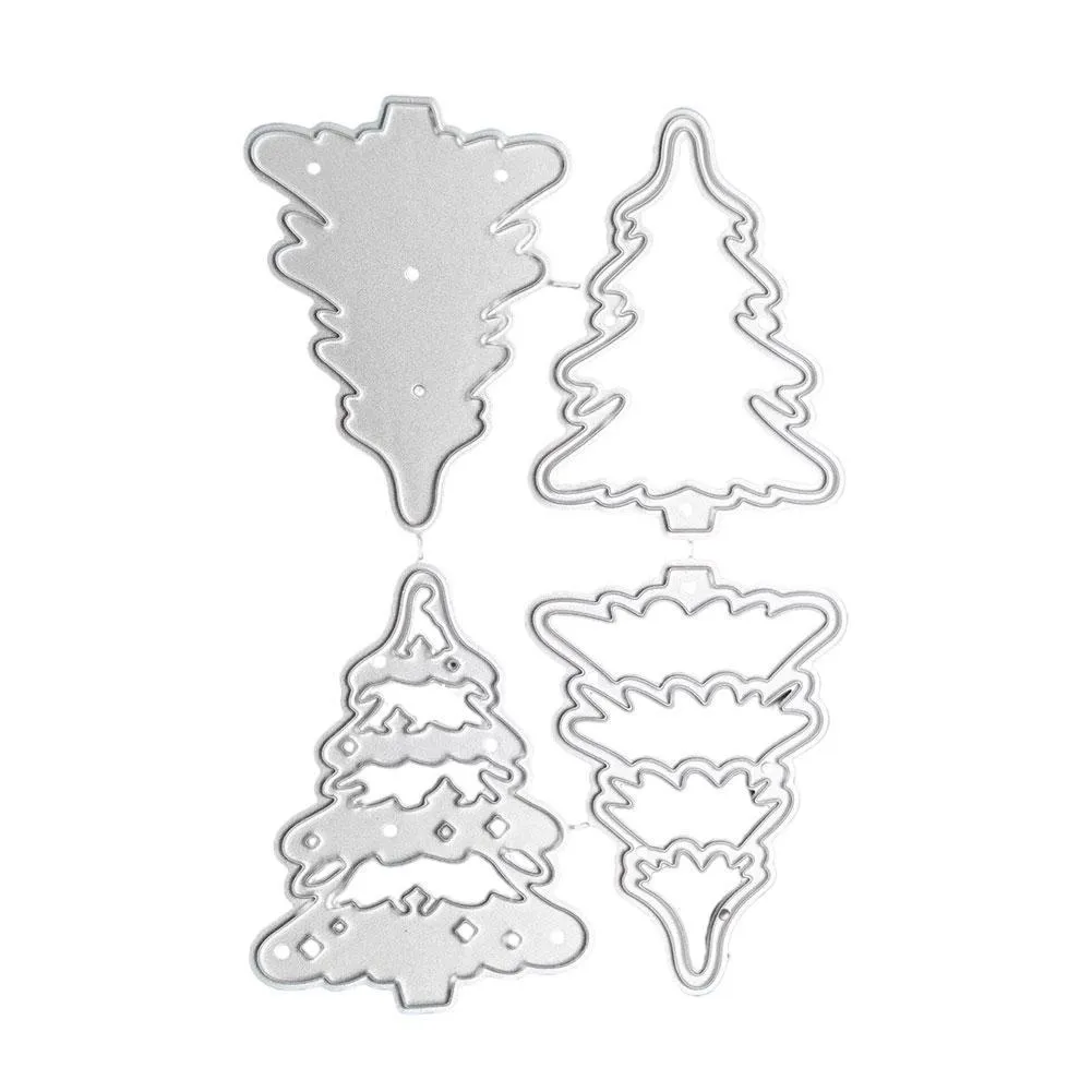 Christmas Tree Metal Cutting Dies - Embossing Stencil For Scrapbooking & Card Making (Carbon Steel)