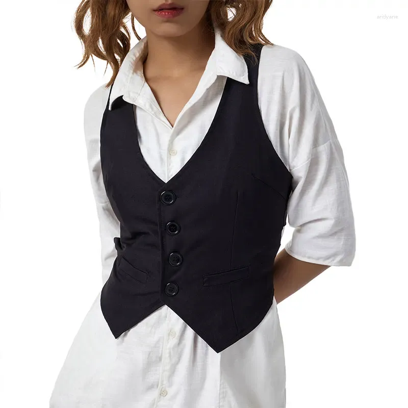 Womens Tanks Women Waistcoat Vest Halter Neck Button Down Dressy Vests Tuxedo Suit Racerback Vintage Streetwear From Aridyane 13.72 DHgate.Com