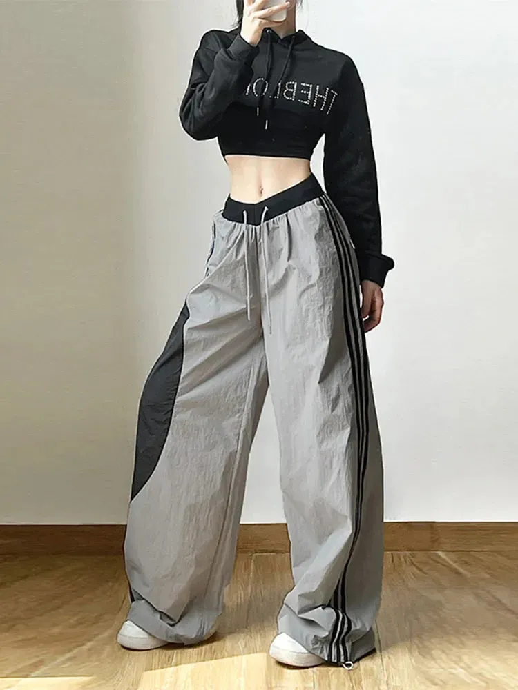 Y2K Womens Korean Parachute Wide Leg Track Pants Oversized Wide Leg Cargo Joggers For Streetwear And Fashion 240524 From Kua02 11.52 DHgate.Com